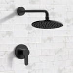 Remer SS40 Matte Black Shower Faucet Set with 8